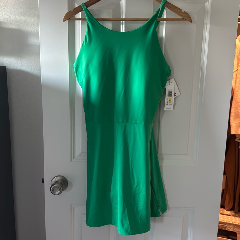 Green Calvin Klein Workout Dress with built in shorts